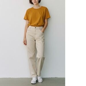 Madewell Orange Crewneck Short‎ Sleeve T Shirt Top Size L Cotton